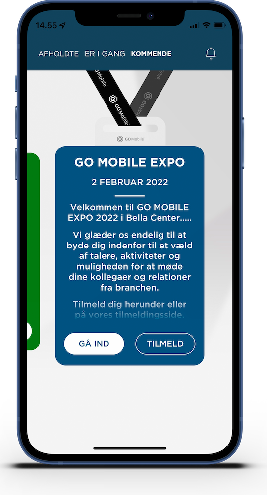 GO Mobile event app til iPhone. Vi har selvfølgelig også til Android, iPad og web